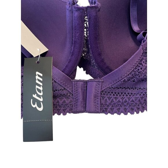 Etam Sublime Classique Dark Purple Underwire Bra, 32DD - Picture 4 of 7